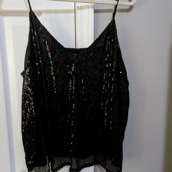 a new day Tops - Sequined, Camisole Top in Black